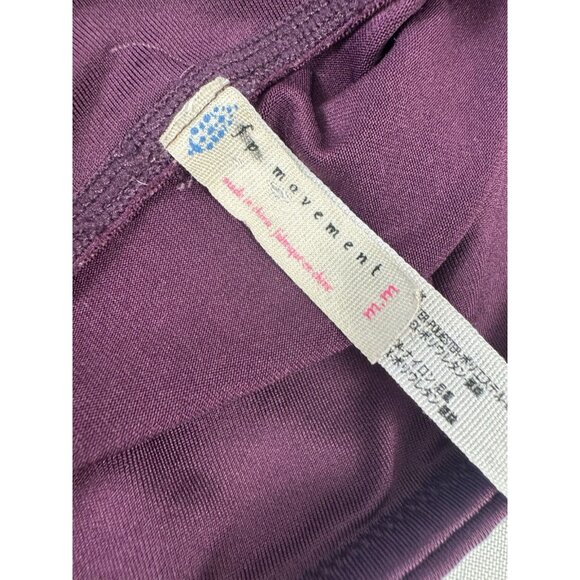Free People FP Movement Purple plum eggplant Leggings Ribbed Mesh Detail medium - Picture 3 of 7